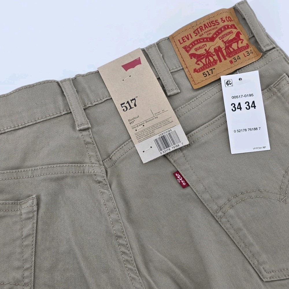 Levi's 517 Bootcut Premium Jeans Men 34x34 Beige New